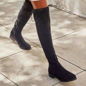 Suede Over-The-Knee Flat Boot